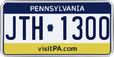 PA license plate JTH1300