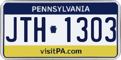 PA license plate JTH1303