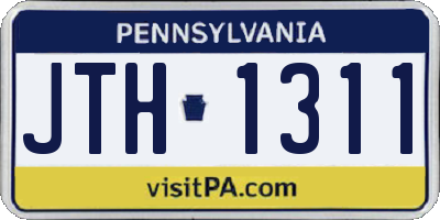 PA license plate JTH1311