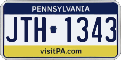 PA license plate JTH1343