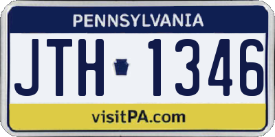 PA license plate JTH1346