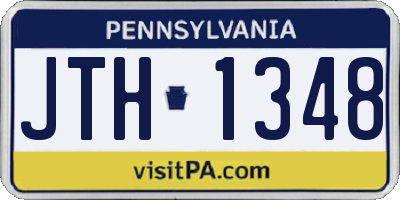 PA license plate JTH1348