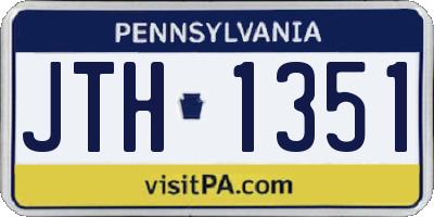 PA license plate JTH1351