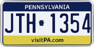 PA license plate JTH1354
