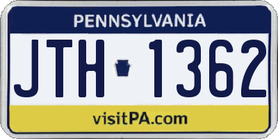 PA license plate JTH1362