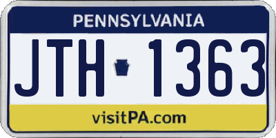 PA license plate JTH1363