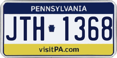 PA license plate JTH1368