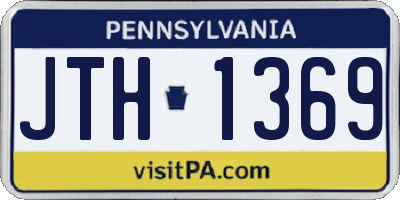 PA license plate JTH1369