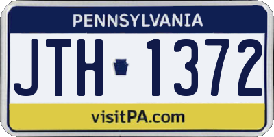 PA license plate JTH1372