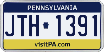 PA license plate JTH1391