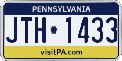 PA license plate JTH1433