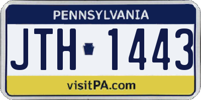 PA license plate JTH1443