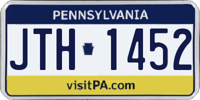 PA license plate JTH1452