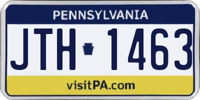 PA license plate JTH1463