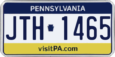 PA license plate JTH1465