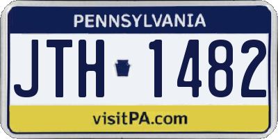 PA license plate JTH1482