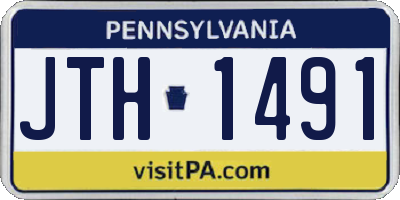 PA license plate JTH1491