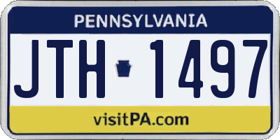 PA license plate JTH1497