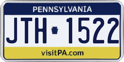 PA license plate JTH1522