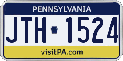 PA license plate JTH1524