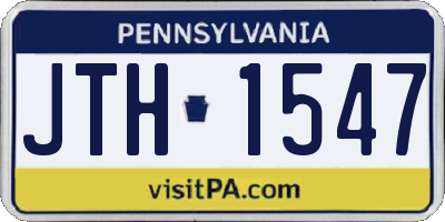 PA license plate JTH1547