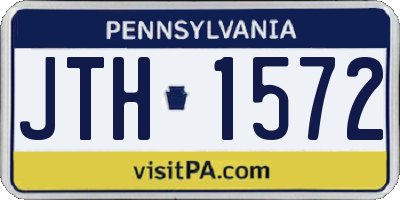 PA license plate JTH1572