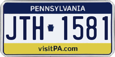 PA license plate JTH1581