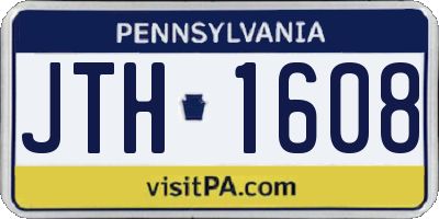 PA license plate JTH1608
