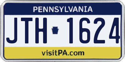 PA license plate JTH1624