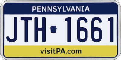 PA license plate JTH1661