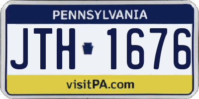 PA license plate JTH1676
