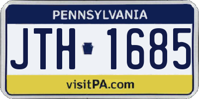 PA license plate JTH1685