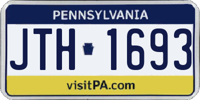 PA license plate JTH1693