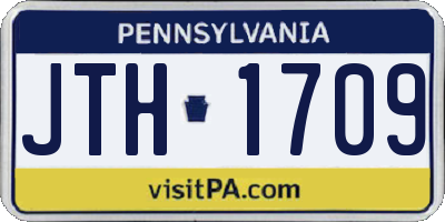 PA license plate JTH1709