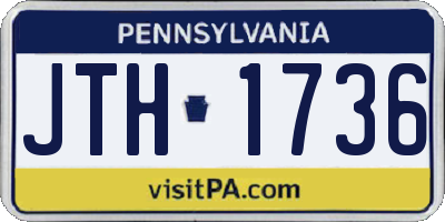 PA license plate JTH1736