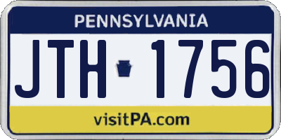 PA license plate JTH1756