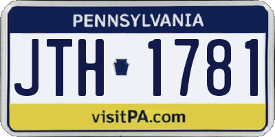 PA license plate JTH1781