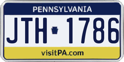 PA license plate JTH1786