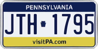 PA license plate JTH1795