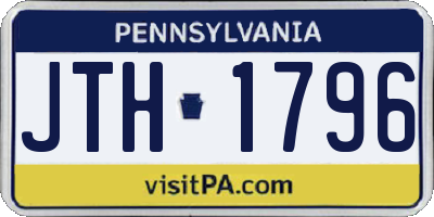 PA license plate JTH1796