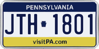 PA license plate JTH1801