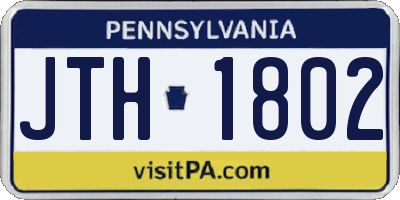 PA license plate JTH1802