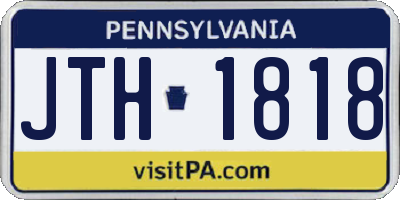 PA license plate JTH1818