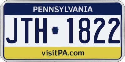 PA license plate JTH1822