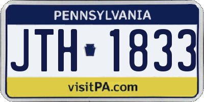PA license plate JTH1833