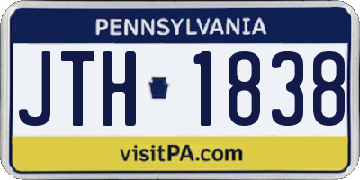 PA license plate JTH1838