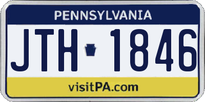 PA license plate JTH1846