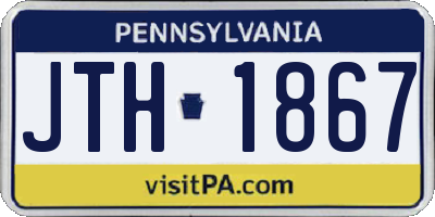 PA license plate JTH1867