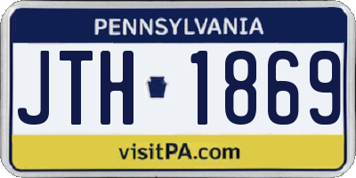 PA license plate JTH1869