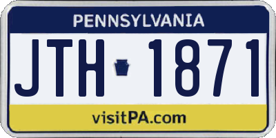 PA license plate JTH1871